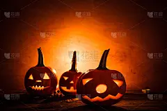 万圣节南瓜灯暗灯怒脸落