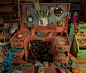 Hidden objects, Simon Telezhkin : Backgrounds for a long gone project. There was a tight schedule for making every room. The Chinese Market took about two weeks to produce. Most of the work was done by me, with some small parts done by colleagues.