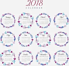 淡雅紫色水彩2018年台历模板高清素材 2018台历 2018年 台历 年历 手绘花藤 日历 日历模板 月份 水彩风 淡雅紫色 花环 元素 免抠png 设计图片 免费下载 页面网页 平面电商 创意素材