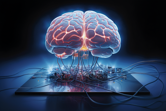 科学技术芯片人脑大脑数据科技元素模型图片
