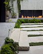 Landscape courtyard firepit water wall ferns san francisco hearth Landscape Architecture 