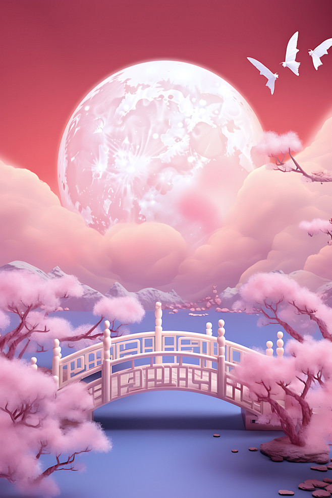 七夕3D传统节日模型