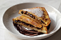 Banana and dark chocolate stuffed french toast