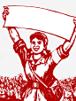 五一劳动节红色革命风格装饰插图
