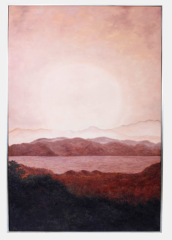 现代装饰画 油画客厅现代抽象晚霞装饰画