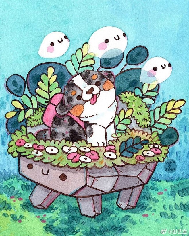 #绘本插画[超话]# 清新梦幻的水彩，萌...