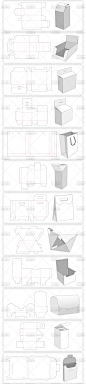 各类型包装盒快递盒刀模展开图纸盒拎袋3D展示平面设计素材源文件-淘宝网