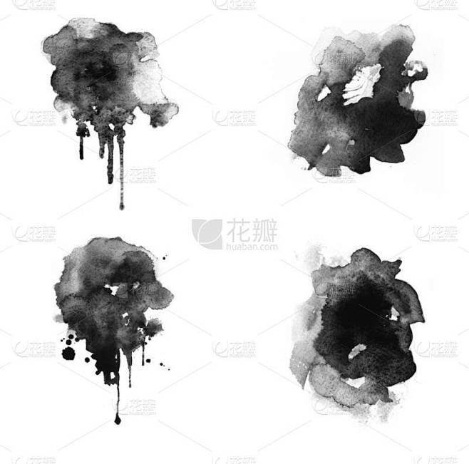 一套黑色墨迹及污迹刷