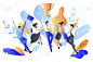 Successful team or teamwork concept. Vector flat s