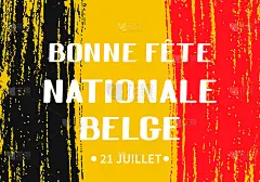 Bonne Fete Nationale Belge(法语比利时国庆日快乐)英文字母，用黑色和红色笔