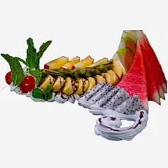 水果拼盘艺术免抠素材_新图网 https://ixintu.com 夏天 火龙果 美观 艺术品 艺术装饰 西瓜果盘 香甜可口