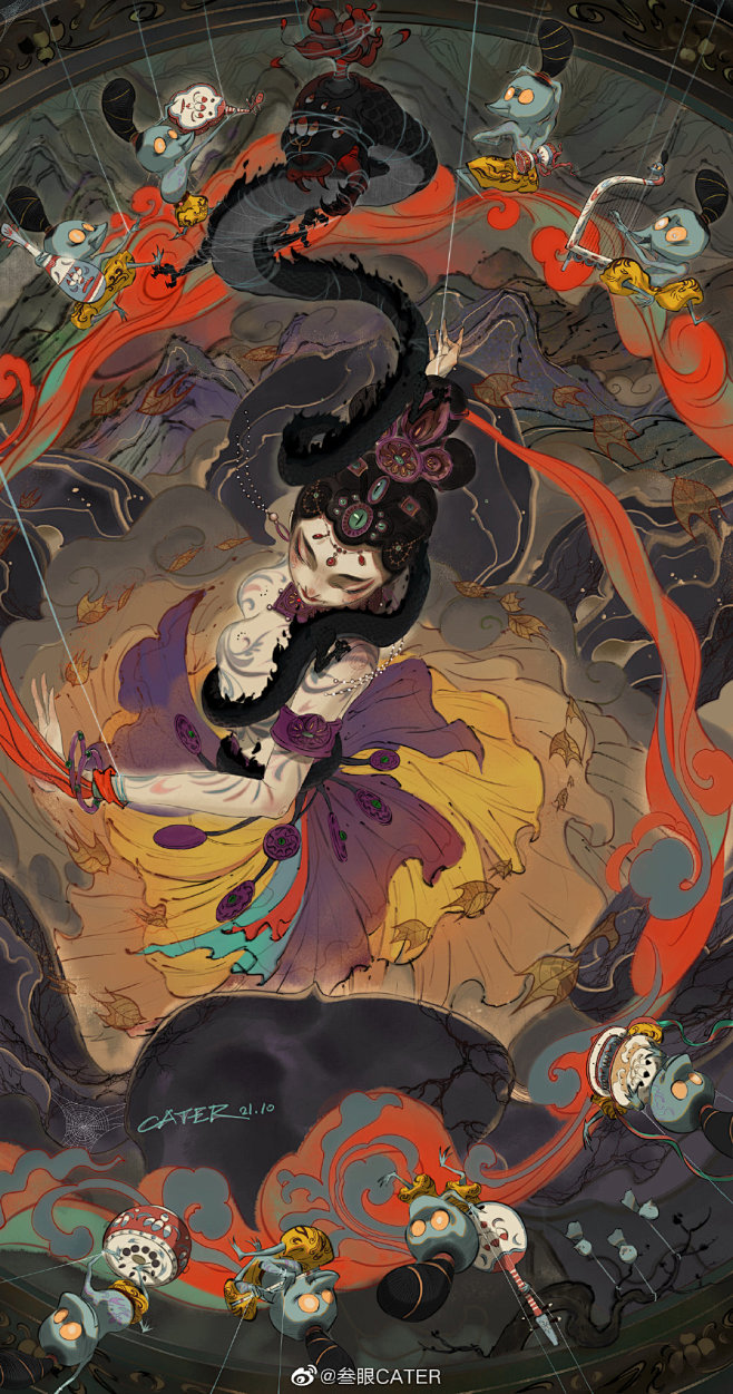古风 神话 鬼怪 妖魔 插画 国风 参考