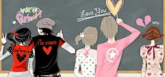 情侣,女孩,男孩,动漫卡通,可爱壁纸