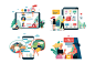 Corporate illustration : Company website vector Illustrations