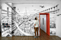 HUB CITY : I created a wall painting at Paris Airports headquarters for their innovation lab. I discovered and fully immersed myself in this new world to create a vision of the airport of the future.The future is no longer about creating a city in the air