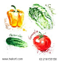 watercolor vector vegetables set 