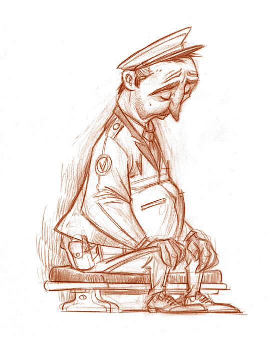 Red pencil drawings ...