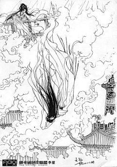 身披小斑纹采集到古风线稿