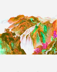 山川瀑布 创意素材