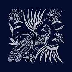 家禽鸡苗族蜡染图案矢量素材