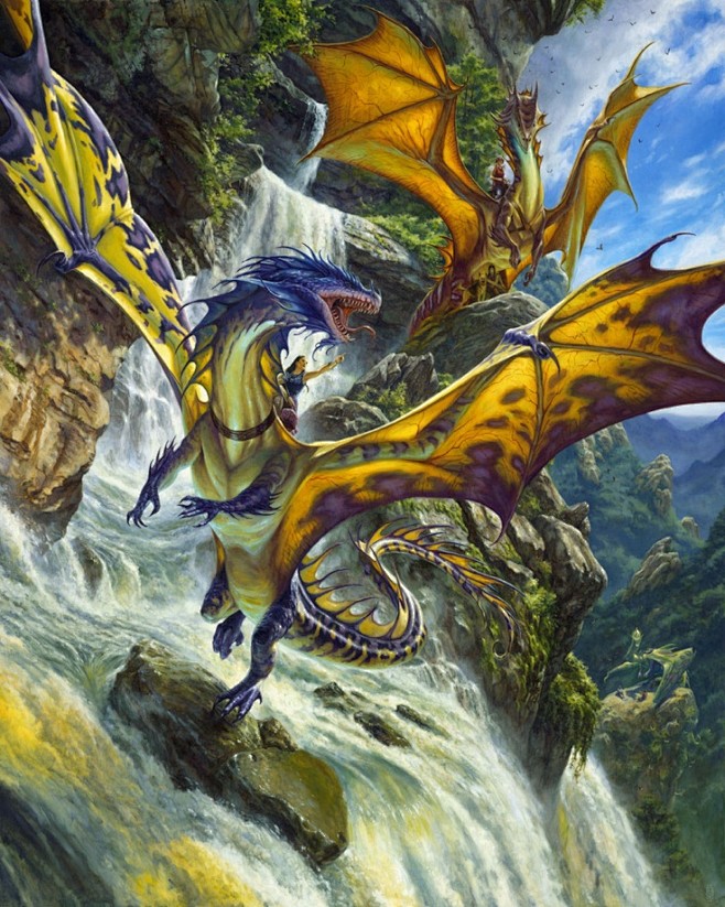 Waterfall Dragons by...