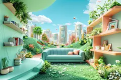 三维家居电商户外场景