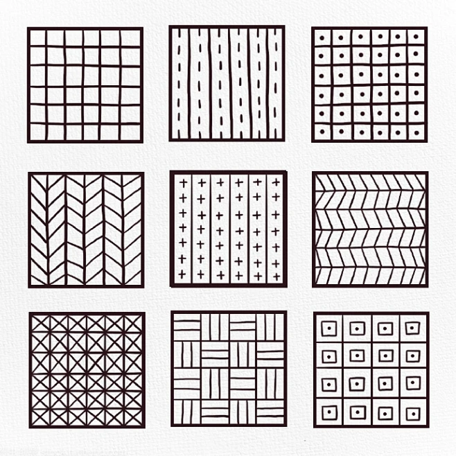 【排线练习】刚开始画画，如果总是控制不好线条，可多做几组这样的方格子排线练习，熟能生巧，一定会有特别赞的进步。（图7、8、9是我做的空白方格 ...