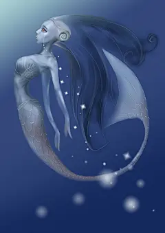 鲛人，美丽的鱼身美女，眼泪会变成珍珠。