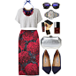 A fashion look from September 2013 featuring M'O skirts, Manolo Blahnik pumps and Nine West clutches. Browse and shop related looks.