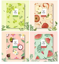 创意手绘猕猴桃香蕉蜂蜜柠檬芦荟水果卡通果汁饮品海报背景PS素材-淘宝网