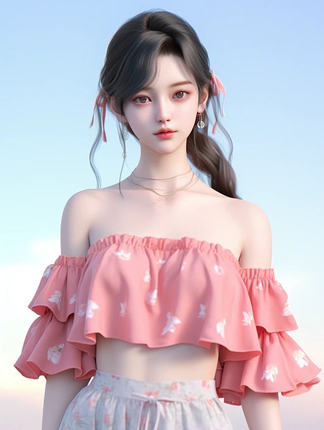 qiuling6689-realistic-3d-cartoon-style-rendering-chinese-gril