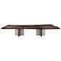 "Monarch" Slab Dining Table with Nickel Base by Studio Roeper For Sale at 1stDibs