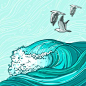 海浪插画_百度图片搜索