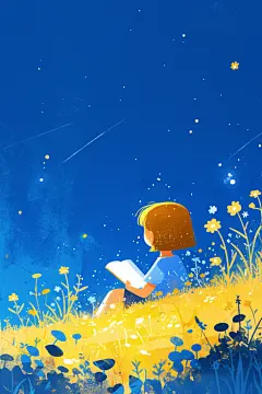 认真看书插图绘制