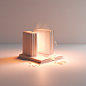 3d rectangular book icon, open pages with text, soft render, soft lighting