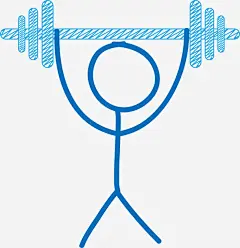 蓝色简约举重火柴人高清素材 页面 设计图片 免费下载 页面网页 平面电商 创意素材 png素材