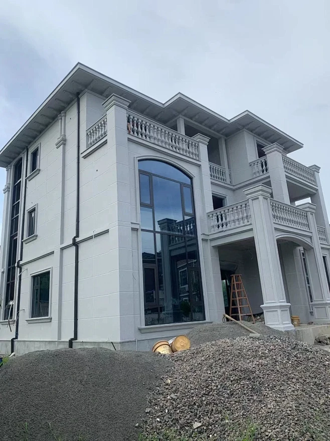 农村自建房外墙做好了#别墅装修 #水包砂 #农村自建房-花瓣网