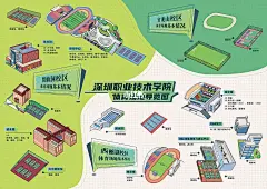 学校手绘地图-深圳职业技术学院（深职院）