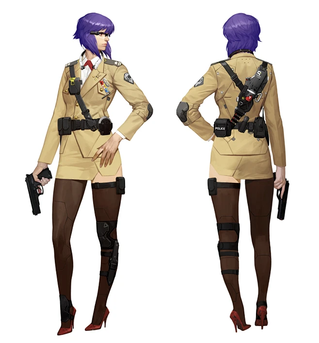 Motoko Kusanagi in formal uniform, Chang Woo Lee : Ghost in the Shell ...