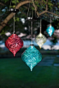 Large Outdoor Christmas Ornaments - Hanging Onion Solar Ornament: 