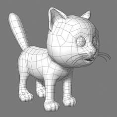 3d model cat cartoon...