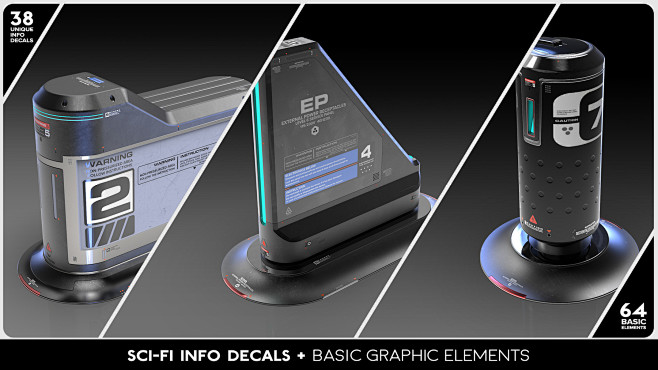 SCI-FI Info Decals +...