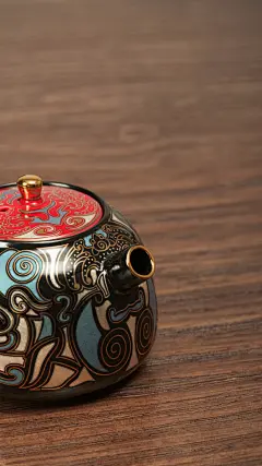 陶瓷手工精美挫银壶泡茶壶