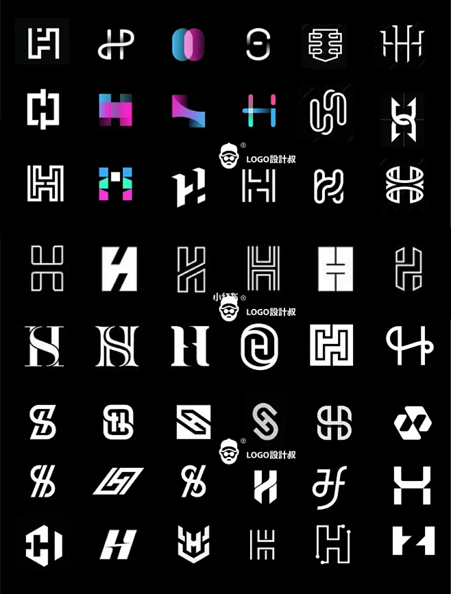 灵感采集 ️300个字母H元素图形logo设计分享-花瓣网