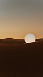 abstract desert Landscape minimalist Render sunset surreal