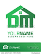 Initial D & M real estate logo template vector
