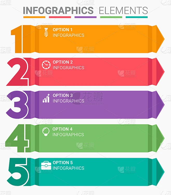INFOGRAPHICS元素抽象设计排名前五的列表模板素材-花瓣网