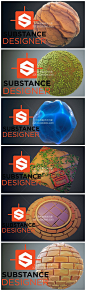 Substance Designer SD 次时代风格化卡通智能材质球视频教程vol1 次世代PBR材质 CG原画参考设定 角色场景材质合集