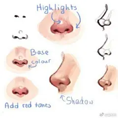 不可忽视的鼻子画法参考

鼻子的深入刻画原画素描PS教程：O网页链接
动漫人物鼻子的简单画法：O网页链接

#绘画学习# #绘画参考# #绘画素材##绘画教程# #绘画# #画画# ​​​​