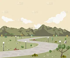 与树木的绿色公园